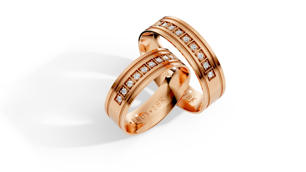 Aliança Plaza Royale Brilhantes Ouro 18K 6mm