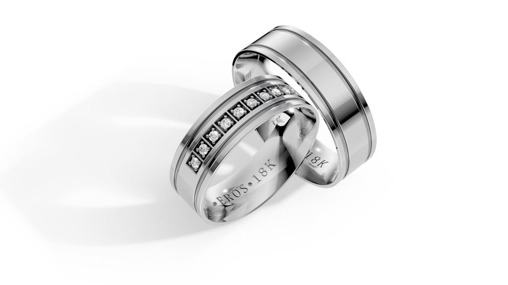 Aliança Plaza Royale Brilhantes Ouro 18K 6mm