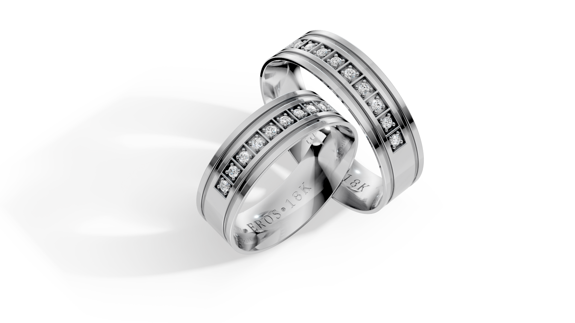 Aliança Plaza Royale Brilhantes Ouro 18K 6mm