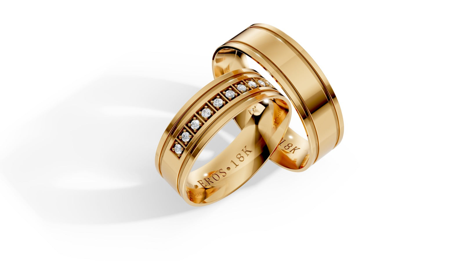 Aliança Plaza Royale Brilhantes Ouro 18K 6mm